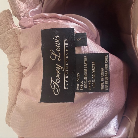 Vintage Terry Lewis Classic Luxuries Pink Genuine Leather Pencil Skirt - Picture 4 of 4